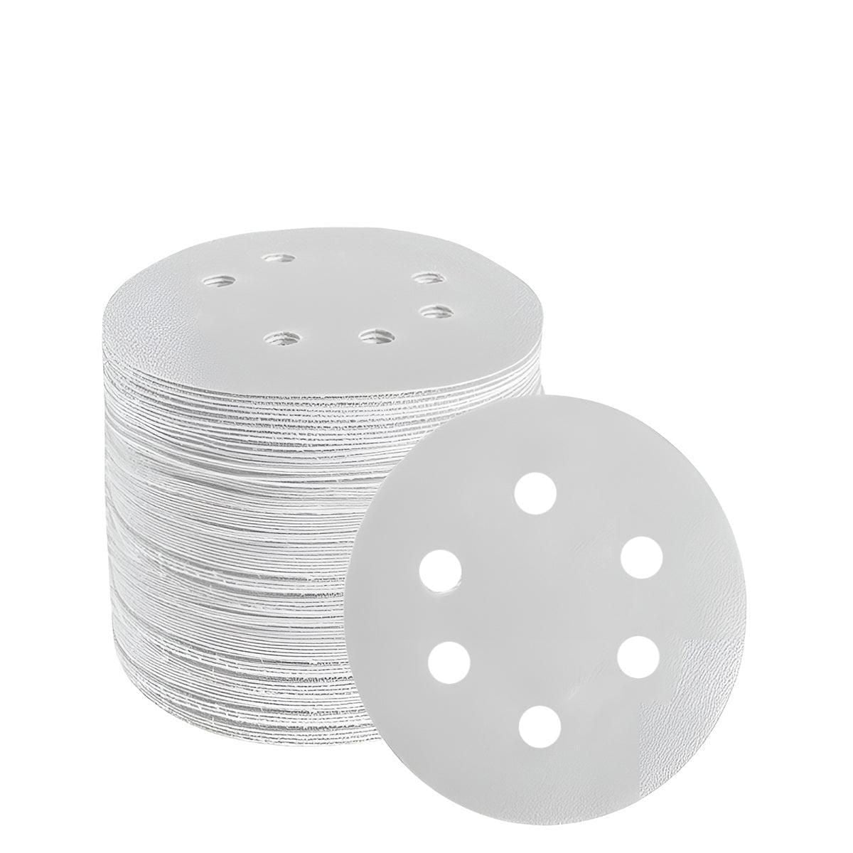 100x 123mm 6/8-Hole Sanding Discs Hook Loop Orbital Sander Pads 80 120 240 Grit - 80 Grits(6-Hole)